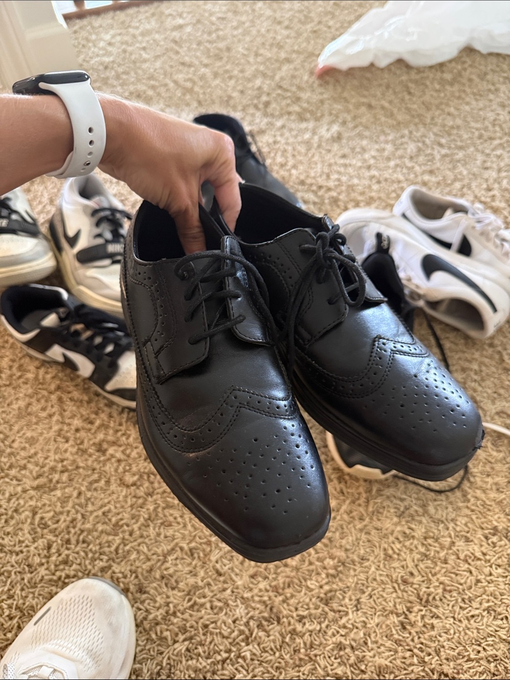 Deer Stags Black Wingtip Derby Dress Shoes